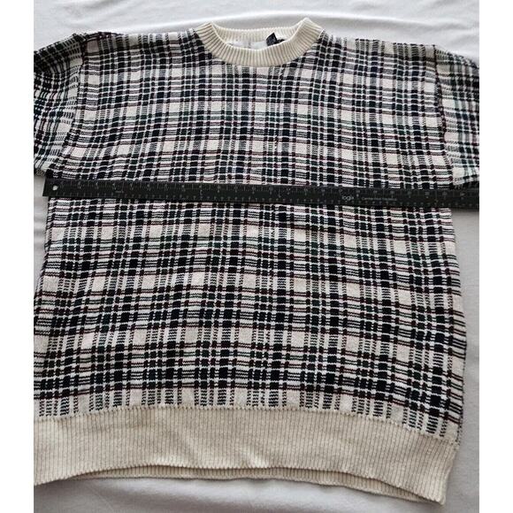 Vintage Bill Blass Sweater Knit Pullover Crewneck Plaid Made USA Mens XL - Picture 4 of 10